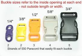 Buckles Size Chart Sewing Paracord Bracelets Paracord