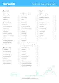Flugticket vorlage zum ausdrucken pdf. Camping Packliste Fur Den Wohnmobilurlaub Campanda