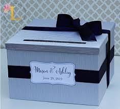 Check spelling or type a new query. Amazon Com Wedding Card Box Silver And Navy Blue Personalized Card Holder Box Handmade