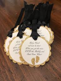 Barefoot Wine Party Favor Tags Gold Black And White Baby Shower Champagne Party Favors Baby Shower Gold Glitter Baby Shower Favor Tags Party Supplies Paper Party Supplies
