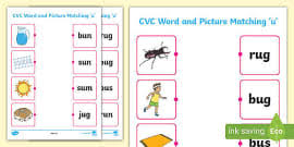 Click image to download the worksheet or go to matching words and pictures book pdf for fast downloading and easy printing. Cvc Worksheets Word And Picture Matching Activity