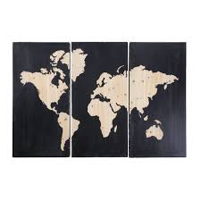 Triptyque Carte Du Monde En Sapin Grave 180x120 Maisons Du Monde Carte Du Monde Triptyque Carte