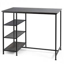 If this is the case, be sure the height is sufficient for this purpose; Bar Table Modern Bar Table With Storage Shelves Industrial Dining Pub Table With Metal Frame Counter Height Dining Table Dining Height Table Perfect For Small Space Dining Room Living Room Breakfast Nook