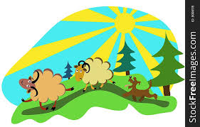 Cartoon Sheep With A Sheepdog In The Forest Vector Free Stock Images Photos 8008115 Stockfreeimages Com An old english sheepdog dog : cartoon sheep with a sheepdog in the