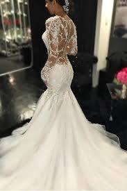 Long Sleeve Lace Mermaid Wedding Dresses See Through Long Custom Wedding Gowns 17101 Sweetheart Bridal Gown Wedding Dresses Lace Mermaid Wedding Dress