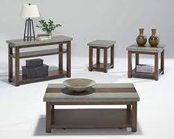 Progressive Furniture Cascade Coffee Table Nutmeg Cement Actual Cement Supplies Heat Nutmeg End O Coffee Table 4 Piece Coffee Table Set Progressive Furniture