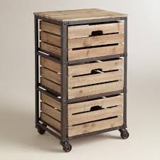 Metal And Wood 3 Drawer Josef Rolling Cart Rolling Cart Storage Cart Wood Storage
