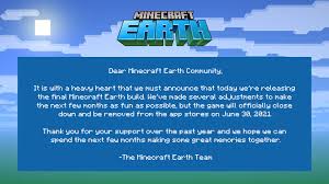 Aug 04, 2019 · what's going on earthlings, today we're going to go over what items and blocks are in minecraft earth, and where to find all the items and blocks in minecraf. Minecraft Earth Is Shutting Down On June 30 2021 Onlytech Forums Technology Discussion Community