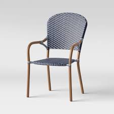 French Cafe Wicker Stack Patio Chair Threshold In 2020 Wicker Patio Chairs Patio Chairs Stacking Patio Chairs