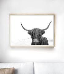 Scandinavian Home Decor Scandinavian Print Highland Cow Art Cow Wall Art Scandinavian Poster By Little Ink Empire Cow Art Print Highland Cow Print Cow Art