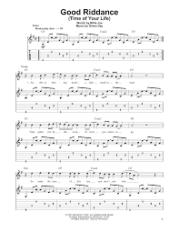 Green Day Wake Me Up When September Ends Fingerstyle Good Riddance Time Of Your Life Sheet Music Green Day Easy Guitar Tab Guitar Tabs Good Riddance Easy Guitar