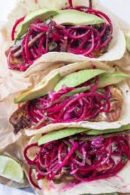 Highest honors were reserved for a plate of miniature fish tacos with carrot and kohlrabi slaw. Spicy Fish Tacos With Beet Slaw Gluten Free Healthy And Delicious Spicy Fish Tacos Paleo Seafood Recipes Slaw Recipes