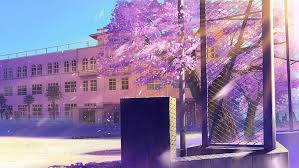 Japan anime cherry blossom flowers aesthetic tokyo train kawaii railway redbubble. Hd Wallpaper School Cherry Blossom Anime Artwork Wallpaper Flare