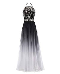 Hear Women S Halter Gradient Chiffon Long Prom Dress Ombre Beads Evening Dresses Hear040 Red18 At Amaz Ombre Prom Dresses Cute Prom Dresses Junior Prom Dresses