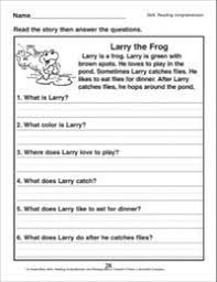 Larry The Frog A Reading Comprehension Passage With Question Reading Comprehension Kindergarten Reading Comprehension Skills First Grade Reading Comprehension