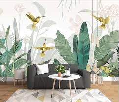 3d Tropical Banana Blatter Vogel Tapete Wandbild Fur Wohnzimmer Wand Dekor Handgemalte Kontaktieren Papier Wandbild Tapeten Wandbilder Wandbild Wand Wandbilder