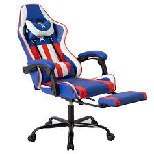 gaming office racing chair desk computer ergonomic swivel chair with back support for video game with footrest lumbar and head support walmart com chair ergonomic chair pu leather chair