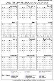 Philippines School Holidays 2019 Holiday Calendar Printable School Holidays Holiday Templates