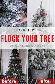 Flock Your Christmas Tree Diy Flocking Recipe Flocked Christmas Trees Christmas Tree Diy Christmas Tree