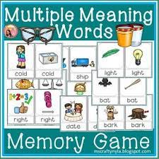 Multiple Meaning Words Memory Game Use These Multiple Meaning Word Cards As A Memory Multiple Meaning Words Multiple Meaning Words Activities Multiple Meaning