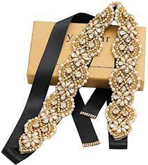 We did not find results for: Yanstar Wedding Bridal Belts In Gold Rhinestone Crystal Pearl With Black Sash For Wedding Dress Prom Gown 17 7in1 6 At Amazon Women S Clothing Store