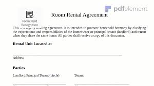 Tenancy agreements (ast) are between a landlord and tenant. Room Rental Agreement Template Free Download Create Edit Fill Wondershare Pdfelement