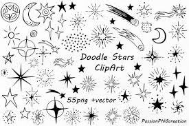 Doodle Stars Clipart Hand Drawn Stars Digital Star Clip Art Etsy Star Clipart How To Draw Hands Clip Art