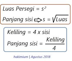 Segi empat tepat adalah segi empat dengan empat sudut tepat, di mana sisi selari sama panjangnya. Bagaimana Cara Mengetahui Panjang Sisi Persegi Jika Luasnya Sudah Diketahui Brainly Co Id