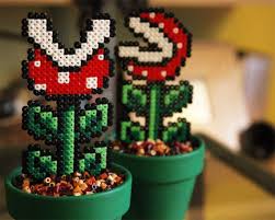 Super Mario Planta Pirana Grande Desmontable Beadxbead Artesanio Manualidades Hama Beads Decoracion Friki