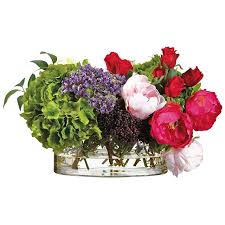 Overall height of the stem and hydrangea head measures 14. Ruby Rose And Green Hydrangea 22 Wide Faux Flowers In Vase 66d36 Lamps Plus