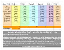 Wedding Seating Chart Template Google Docs