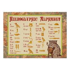 Egyptian Hieroglyphic Alphabet Chart Zazzle Com Alphabet