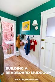 Beadboard & beams attached to a plywood substraight. The Beadboard Mudroom Pmq For Two