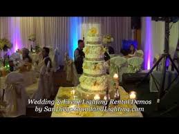 Your wedding colors are some of the most important details of your celebration. Wedding Centerpieces Lighting Cake Color Wash Lighting Yellow Pin Spot Light At San Diego Wedding Youtube