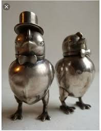 Sterling Silver Bird Salt And Pepper Shakers Chicks Salt And Pepper Salt And Pepper Set Salt Shaker Salt And Pepper