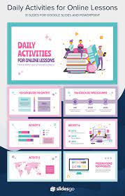 Enjoy This Colorful Presentation Template And Plan Your Activities For Onli Powerpoint Design Templates Powerpoint Background Design Presentation Template Free