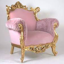 zachtroze barok fauteuil met goud frame pink chair patterned chair furniture