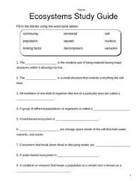 Ecosystems Study Guide Study Guide Ecosystems Study