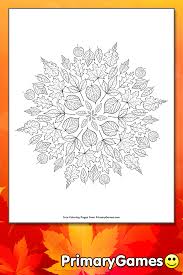 For those of you who are looking for easier patterns, these printable flower mandala coloring pages are the perfect place to start. Leaves Mandala Coloring Page Free Printable Pdf From Primarygames