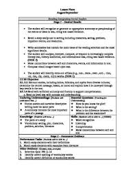 Using pictorial symbols makes it easier for young children to learn the elements of a story. Lesson Plan Affixes Story Element Vivid Language Sentence Structure