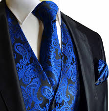 We put generation tux's online suit and tux service to test with our pickiest client: Royal Blue Paisley Tuxedo Vest Set By Paul Malone Paul Malone