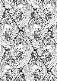 Children love fairy tales and fantasies as well as the fantastic creatures appearing in them. Graphic Crystallizing Demonic Horse Evil Unicorn With Sword Wings Vector Seamless Pattern Coloring Book Page Design For Adults Premium Vector In Adobe Illustrator Ai Ai Format Encapsulated Postscript Eps Eps Format
