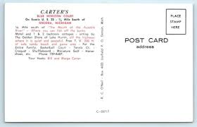 OSCODA, Michigan MI ~ Carter's BLUE HORIZON COURT Roadside Motel c1960s  Postcard