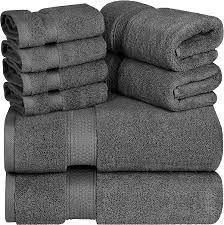 Shop for cheap bathroom towels online at target. Amazon Com Utopia Towels Premium Towel Set Grey 2 Bath Towels 2 Hand Towels And 4 Washcloths 700 Gsm 100 Premium Ring Spun Cotton Highly Absorbent Towels For Bathroom Shower Towel 8 Pieces Home Kitchen