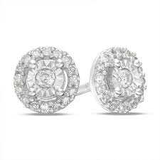 What does 1/10 ct tw diamond mean? 1 10 Ct T W Diamond Frame Stud Earrings In Sterling Silver Zales Outlet