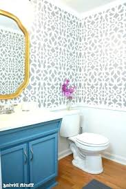 Large transitional master bathroom in melbourne with shaker cabinets, white cabinets, a freestanding tub, a curbless shower, gray tile, an undermount sink, grey floor, a hinged shower door, grey benchtops, a double vanity and a floating vanity. Wall Stencil Ideas Interculture Onlineinfo Bathroom Bathroom 635x952 Wallpaper Teahub Io