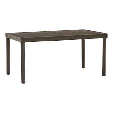 Garden Treasures Pelham Bay Rectangle Extendable Outdoor Dining Table 61 In W X 37 In L Lowes Com In 2020 Dining Table Wooden Garden Table Steel Dining Table