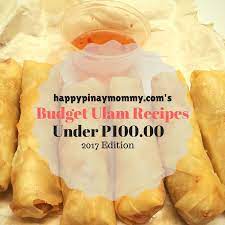 P100 Budget Ulam Recipes Happy Pinay Mommy Budget Meals Meal Planning Recipes