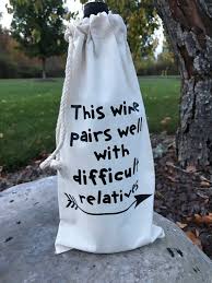 Wine Gift Bottle Bag Difficult Relatives Free Shipping New Home Gift Hostess Gift Thanksgiving Chris Bottle Bag Hostess Gifts Wine Gifts