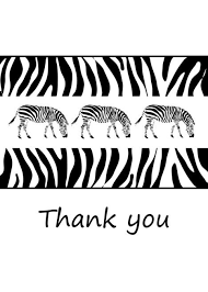 Thank You Zebra Print Little Zebras Card Ad Ad Print Zebra Card Zebras Zebras Zebra Print Greeting Card Artist